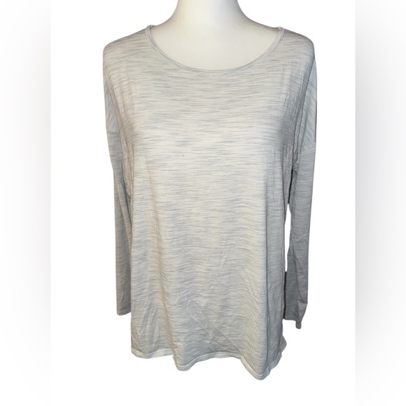Lululemon Back Into It Long Sleeve Shirt Size 10 in Space Dye Ice Grey Alpine Wt - Picture 1 of 14